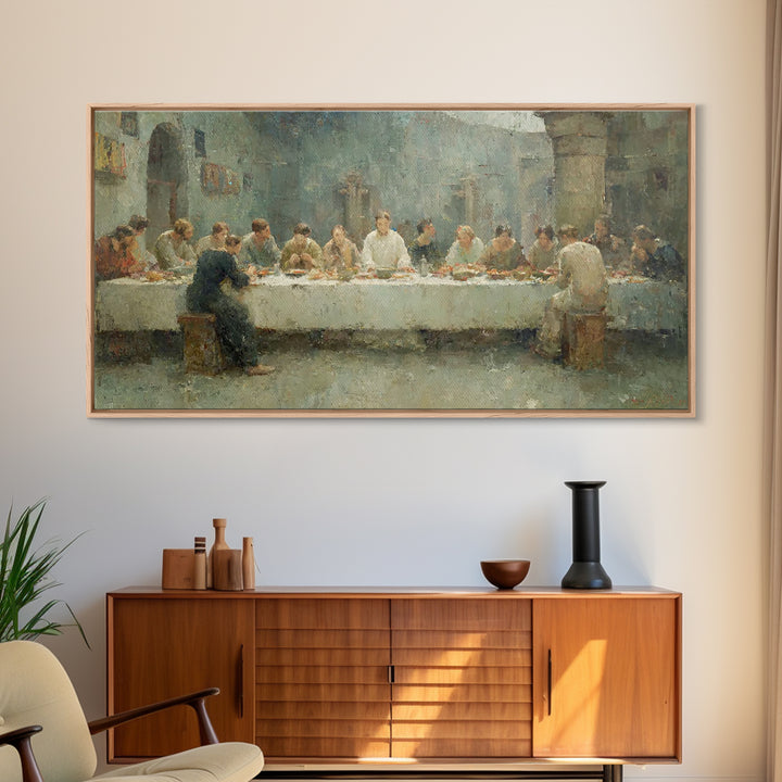 Silent Communion – Framed Canvas Print – Christian Wall Art – Jesus Painting – Christian Art Canvas – Christian Christmas Art – Christian D