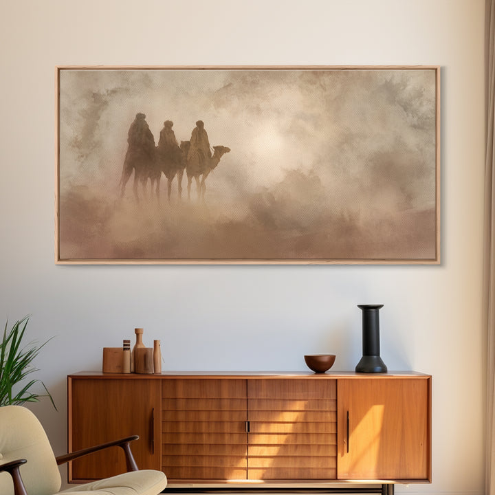 Desert Pilgrims – Framed Canvas Print – Christian Wall Art – Christian Art Canvas – Christmas Art – Christian Christmas Decor – Christian G