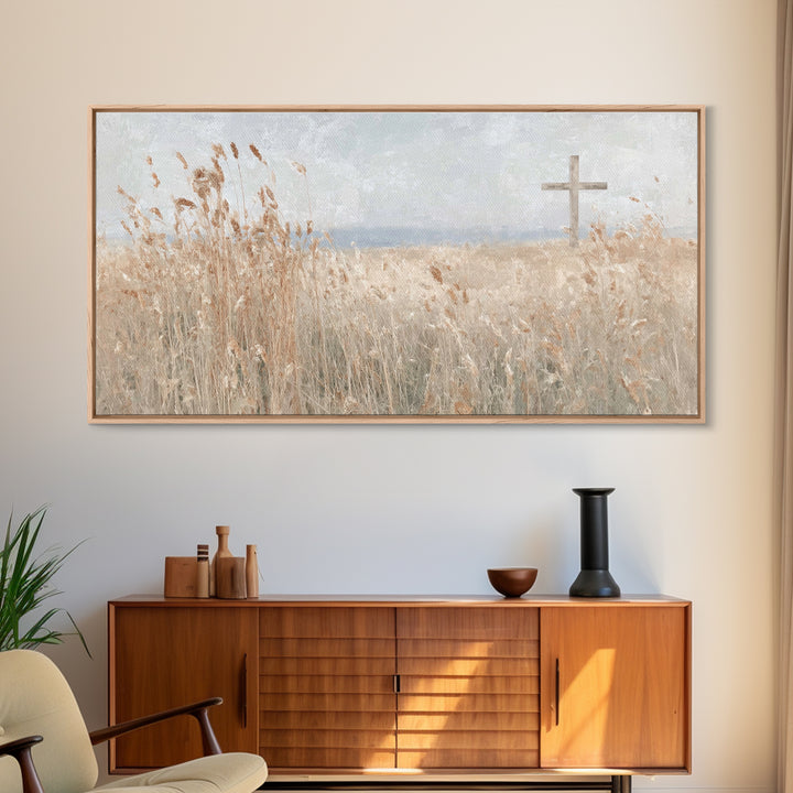 Horizon Of Mercy – Framed Canvas Print – Christian Art Print – Christian Wall Art – Christian Art Canvas – Christian Decor – Minimalist Chr