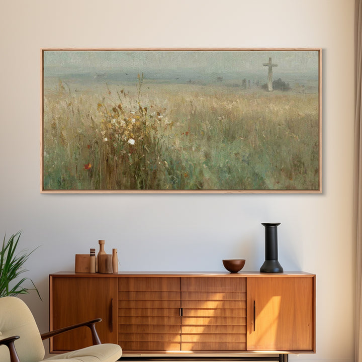 Fields Of Faith | Framed Canvas Print | Christian Wall Art | Christian Art Prints | Christian Art Canvas | Christian Decor | Christian Pain