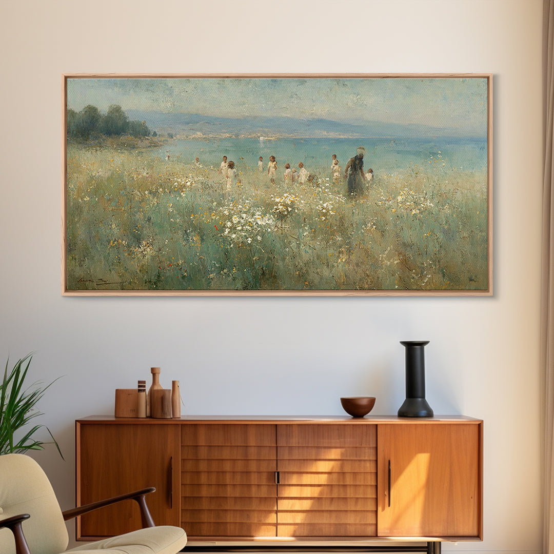 Walking In Light – Framed Canvas Print – Christian Art Prints – Christian Wall Art – Christian Art Canvas – Christian Decor – Christian Pai