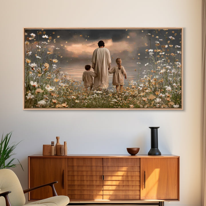 Fields Of Hope – Framed Canvas Print – Christian Art Canvas – Jesus Painting – Christian Decor – Christian Wall Art – Christmas Art Work –