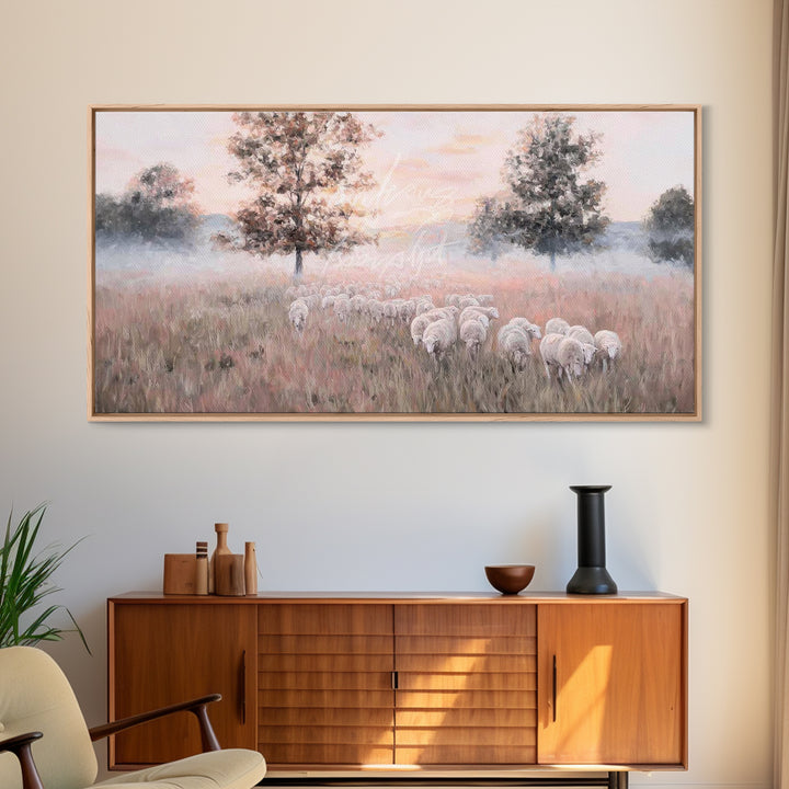 Pastel Meadow – Framed Canvas Print – Christian Art – Christian Art Canvas – Christian Wall Art – Modern Christian Art – Christian Christma