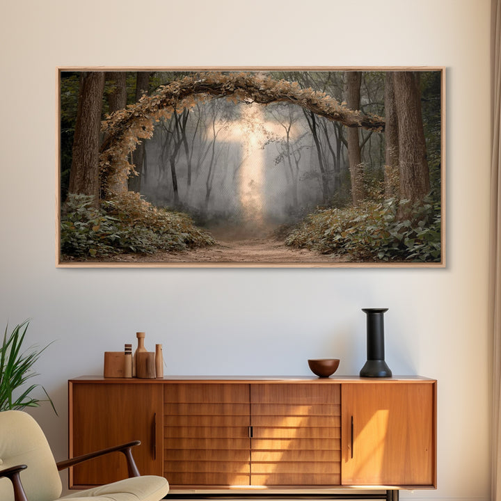 Forest Cross Glow – Framed Canvas Print – Christian Art Canvas – Christian Art – Christian Wall Art – Christian Decor – Christian Gift Idea