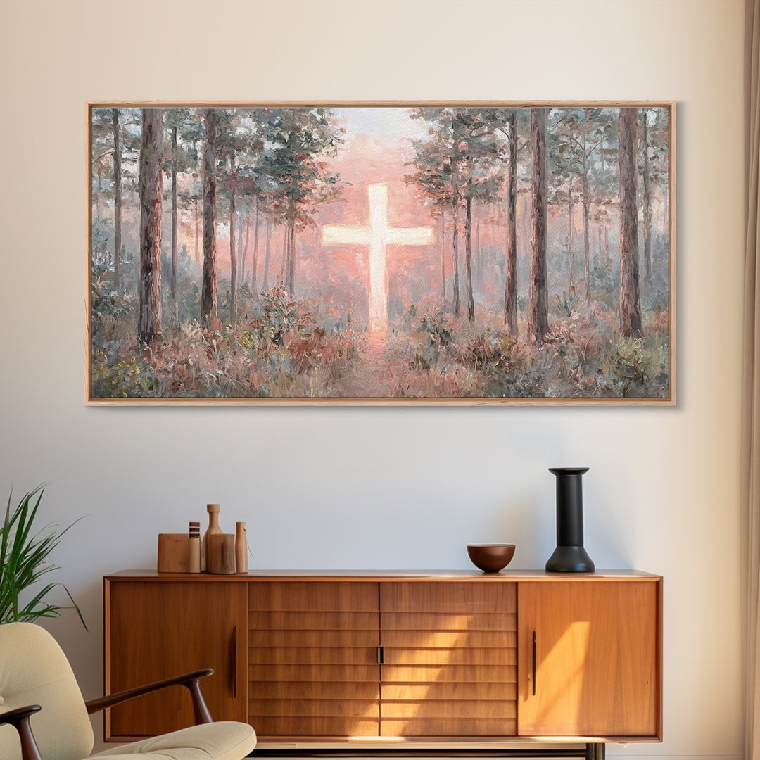 Lighted Path – Framed Canvas Print – Christian Art Canvas – Christian Wall Art – Christian Art – Christian Decor – Christmas Art Work – Chr