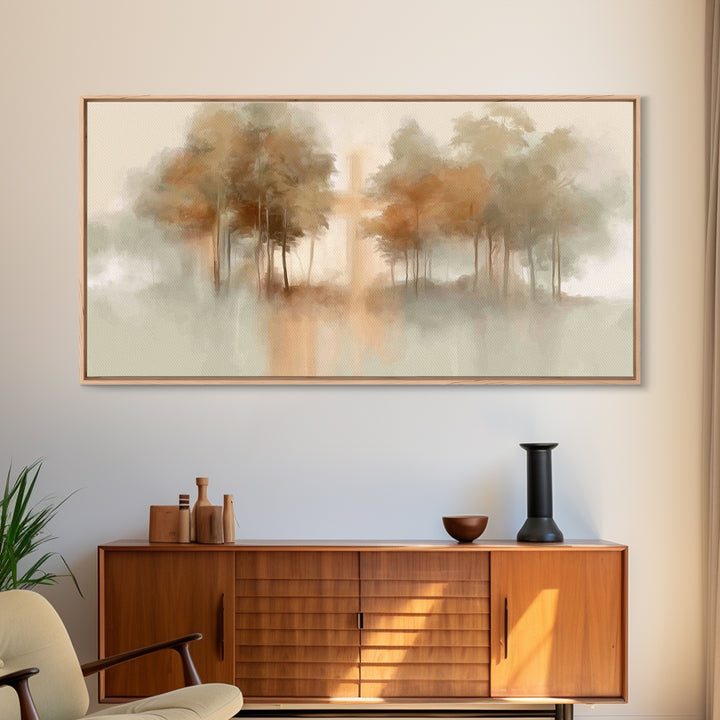 Forest Of Grace – Framed Canvas Print – Christian Wall Art – Jesus Painting – Christian Art Canvas – Christmas Art