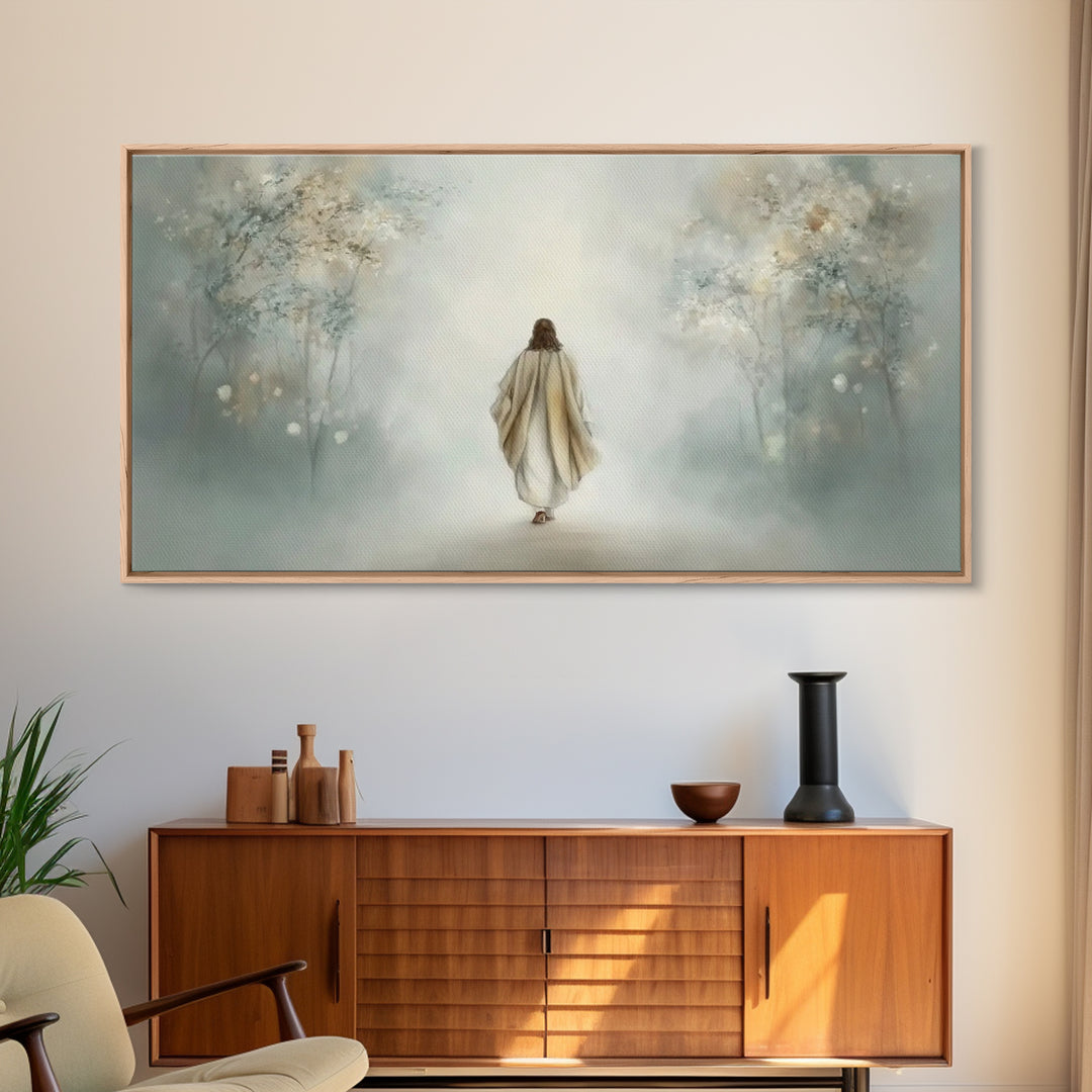 Morning Sanctuary – Framed Canvas Print – Jesus Painting – Christmas Wall Art – Christian Art Canvas – Christian Wall Art – Christian Art