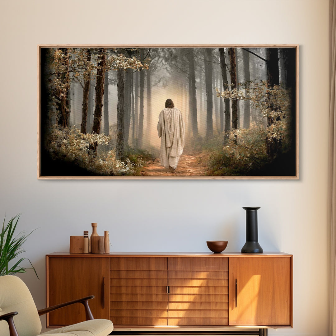 Autumn Prayer Path – Framed Canvas Print – Christian Wall Art – Jesus Canvas Art – Christian Art Canvas – Christmas Art – Christian Gift