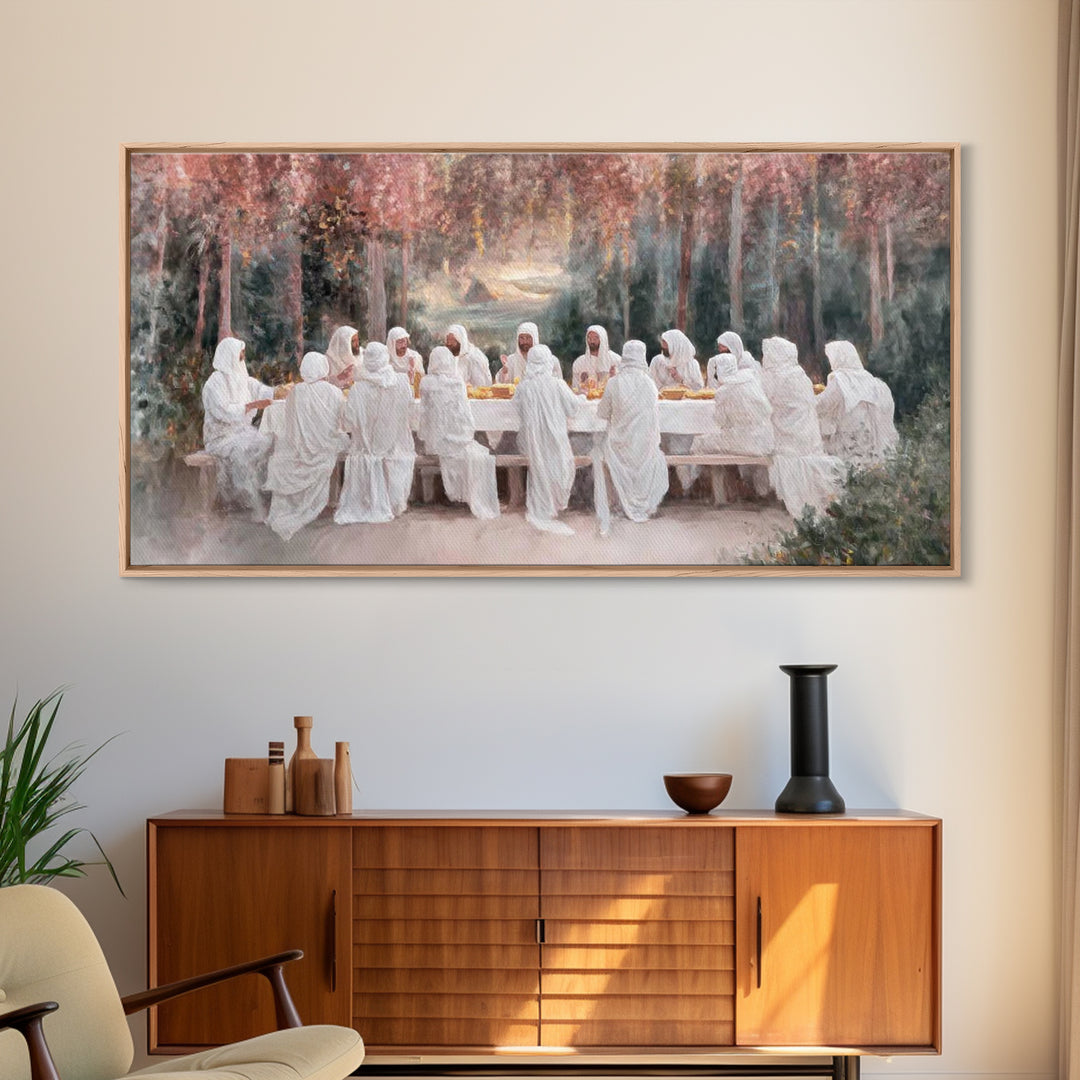 Garden Communion – Framed Canvas Print – Christian Art Canvas – Christian Art – Jesus Painting – Christian Wall Art – Christian art gift
