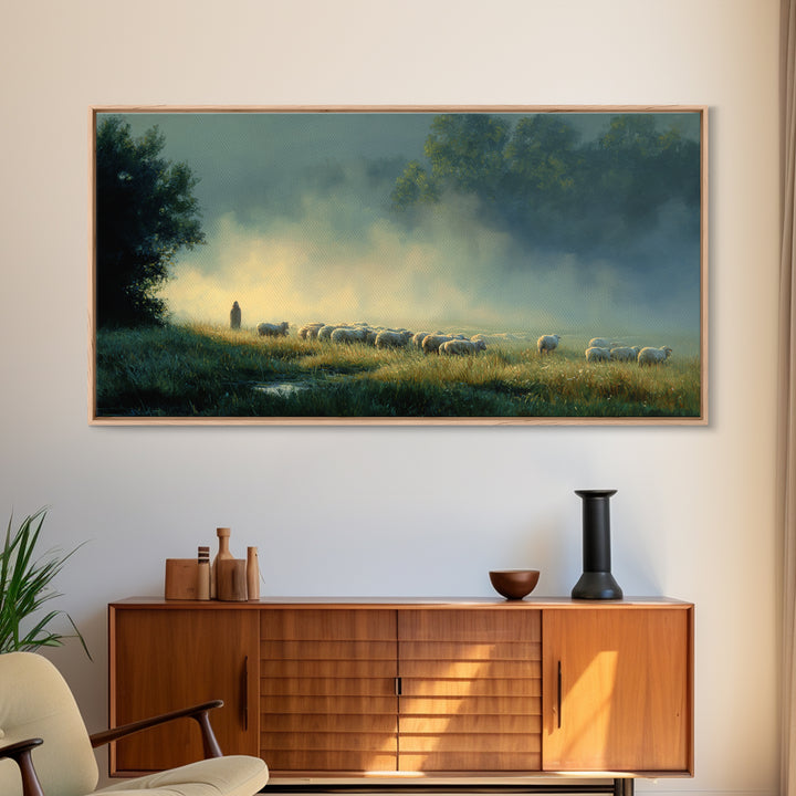 Valley Of Calm – Framed Canvas Print – Christian Art Canvas – Jesus Painting – Christian Wall Art – Christian Christmas Art – Christian Dec