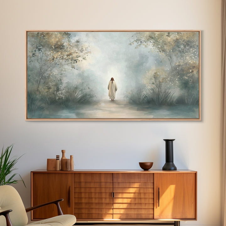 Forest Path Blessing | Framed Canvas Print | Christian Wall Art | Christian Art Canvas | Christmas Art | Jesus Painting | Christian Gift