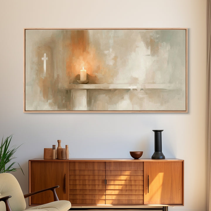 Radiant Flame – Framed Canvas Print – Christian Art Canvas – Christian Wall Art – Christmas Art – Modern Christian Art – Christian Christma
