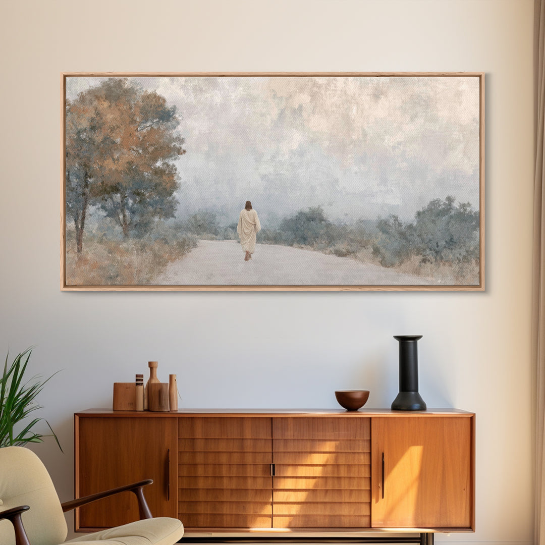 Gentle Morning Peace, Framed Canvas Print, Christian Art Canvas, Christian Wall Art, Christian Christmas Art, Jesus Painting, Christian Dec