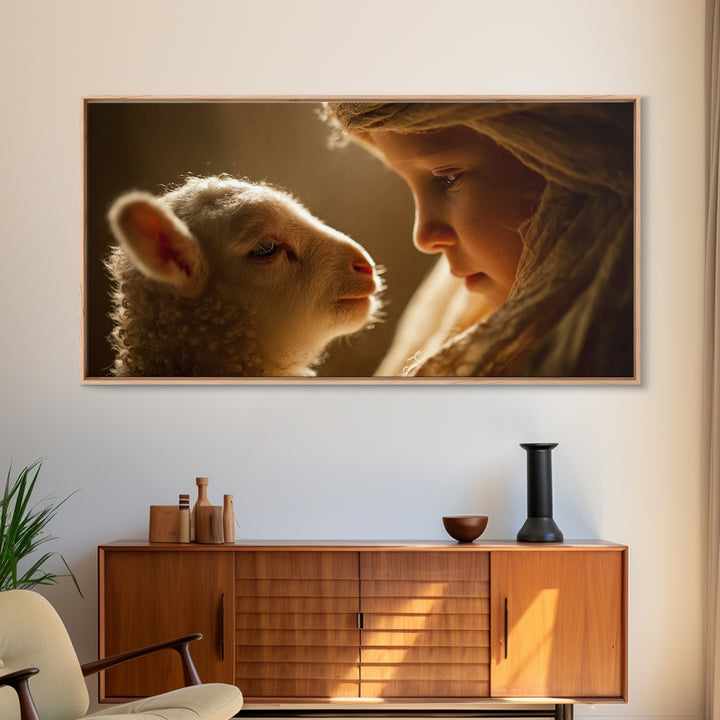 Tender Light – Framed Canvas Print – Christian Wall Art – Jesus Painting – Christian Art Canvas – Christian Gift – Christmas Art – Christia