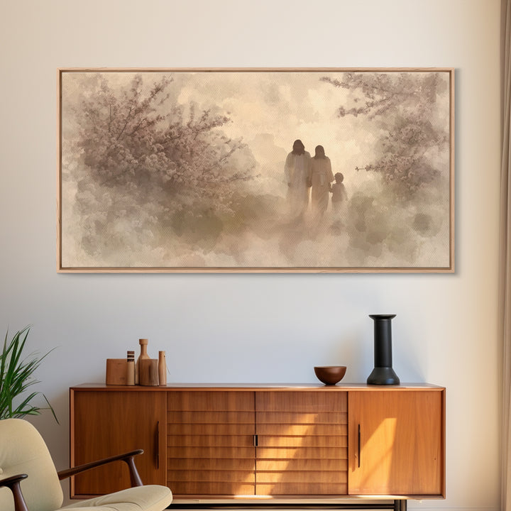 Walking In Light – Framed Canvas Print – Christian Wall Art – Christian Art Canvas – Jesus Painting – Christian Decorations – Christian Chr