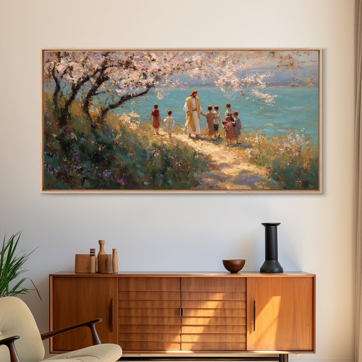 Garden Of Peace – Framed Canvas Print – Christian Wall Art – Christian Art Canvas – Jesus Painting – Christian Art Print – Christian Christ