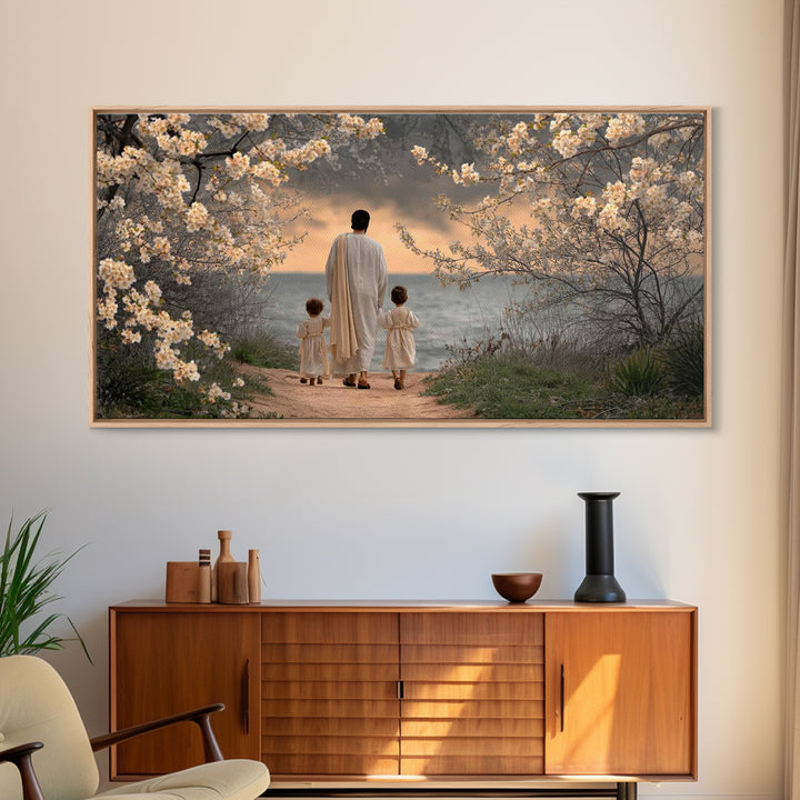 Dawn Journey – Framed Canvas Print – Christian Wall Art – Christian Art Canvas – Jesus Painting – Christian Art Work – Large Christian Pain