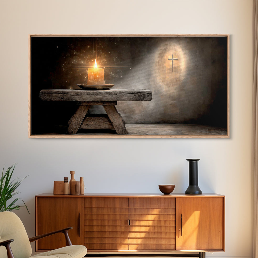 Sacred Ember – Framed Canvas Print – Christian Art Canvas – Christian Wall Art – Christmas Art – Christian Decoration – Christian Gift Idea