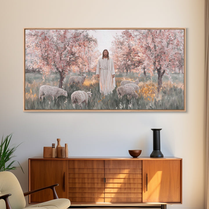 Blossoms Of Grace, Framed Canvas Print, Christian Art Canvas, Christian Wall Art, Jesus Painting, Christian Art, Christian Christmas Decor