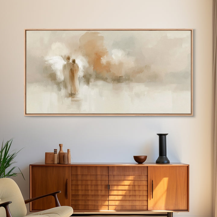 Heavenly Whispers | Framed Canvas Print | Christian Art Canvas | Minimalist Christian Art | Abstract Christian Art | Christian Wall Art