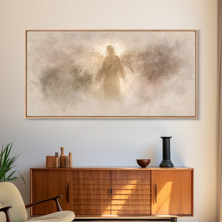 Celestial Stillness – Framed Canvas Print – Christian Art Canvas – Angel Art – Christian Wall Art – Subtle Christian Art – Christmas Art