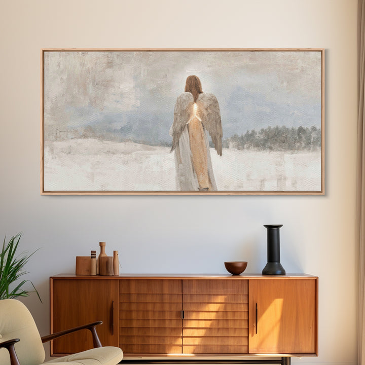 Angel Of Stillness | Framed Canvas Print | Christian Art Canvas | Minimalist Christian Art | Christian Wall Art | Subtle Christian Art | Ch