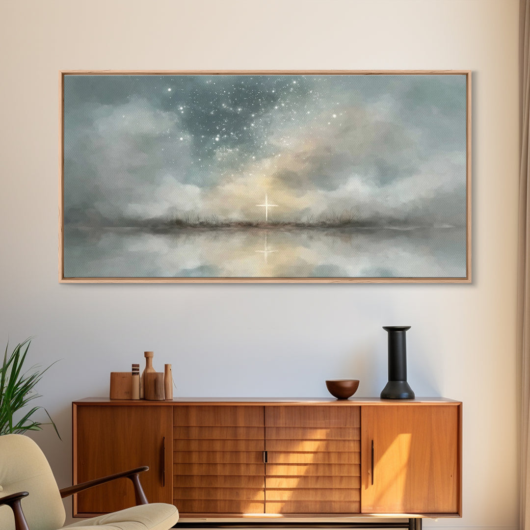 Star Of Peace, Framed Canvas Print, Christian Wall Art, Christmas Art, Christian Art Canvas, Abstract Christian Art, Christian Christmas De