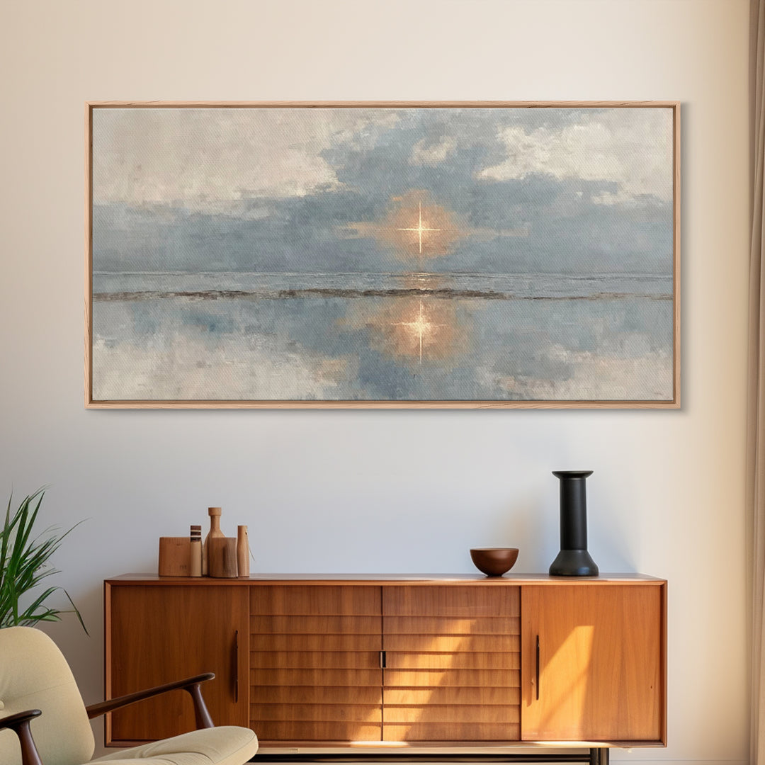 Guiding Star Glow, Framed Canvas Print, Christian Wall Art, Christian Art Canvas, Christmas Art, Subtle Christian Art, Christian Christmas