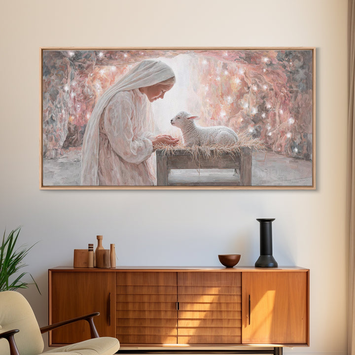 Heaven’s Quiet Gift – Framed Canvas Print – Christian Art Canvas – Christian Painting – Christian Wall Art – Christmas Art