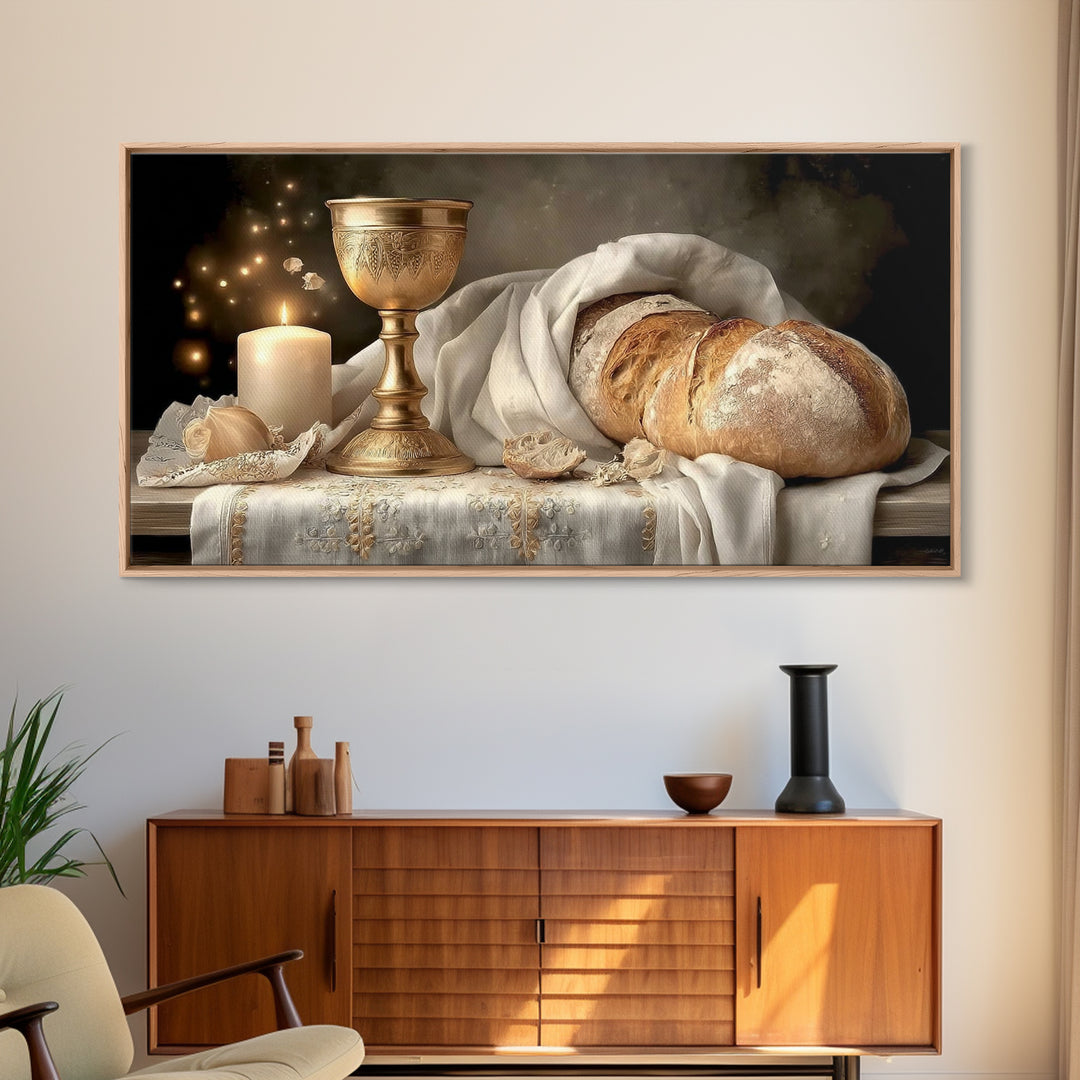 Sacred Communion Peace – Framed Canvas Print – Christian Art – Christian Wall Art – Christian Art Canvas – Christian Decoration