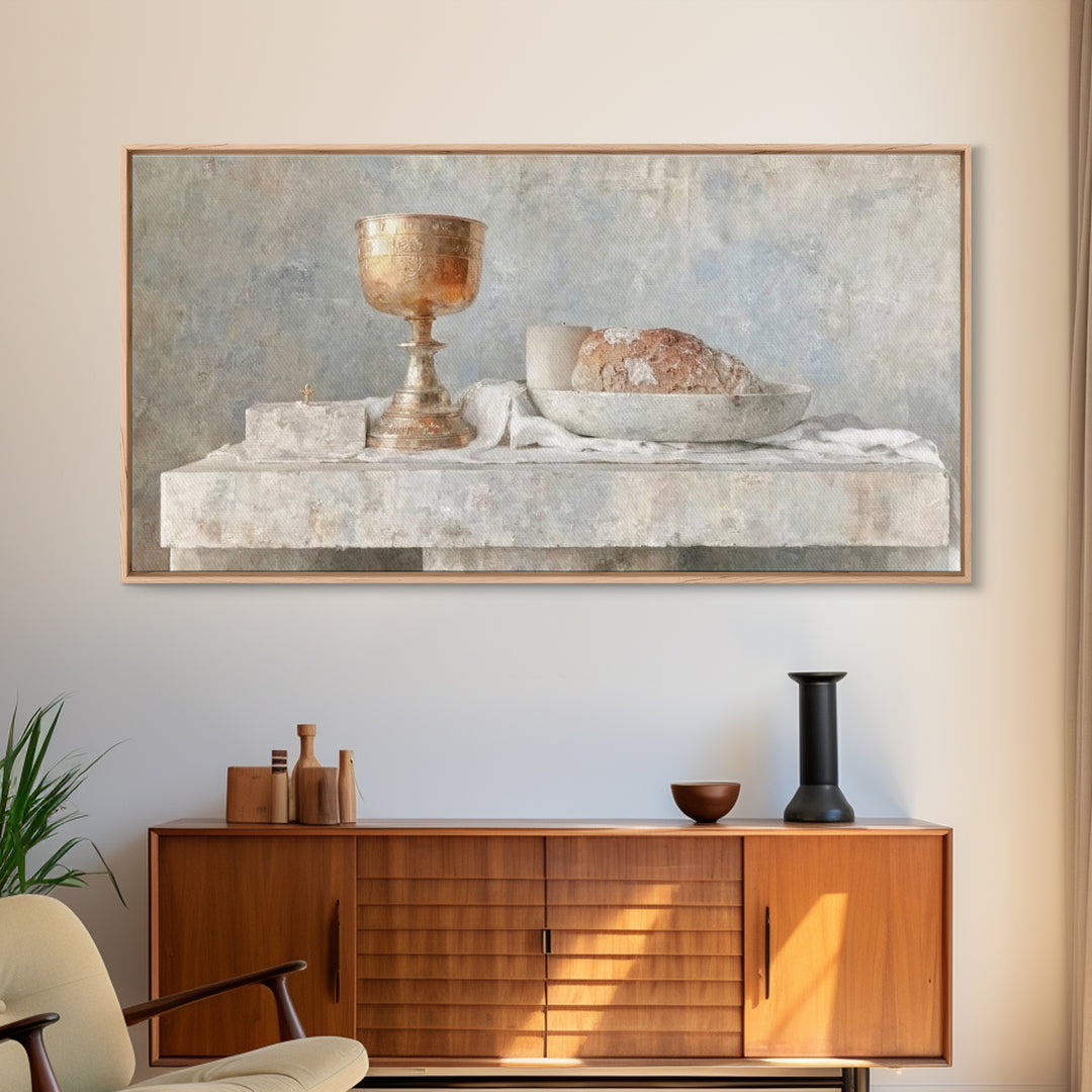 Bread Of Grace – Framed Canvas Print – Christian Wall Art – Christian Art Canvas – Christian Art – Minimalist Christian Art