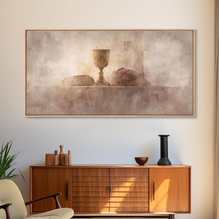 Holy Table Light – Framed Canvas Print – Christian Art Canvas – Christian Painting – Christian Wall Art – Christian Art