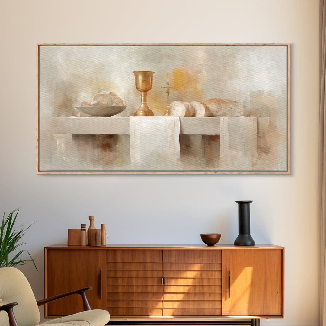 Blessed Table Offering – Framed Canvas Print – Christian Art Canvas – Christian Wall Art – Christian Art – Christian Painting