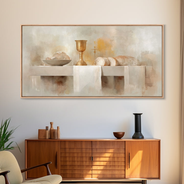 Blessed Table Offering – Framed Canvas Print – Christian Art Canvas – Christian Wall Art – Christian Art – Christian Painting