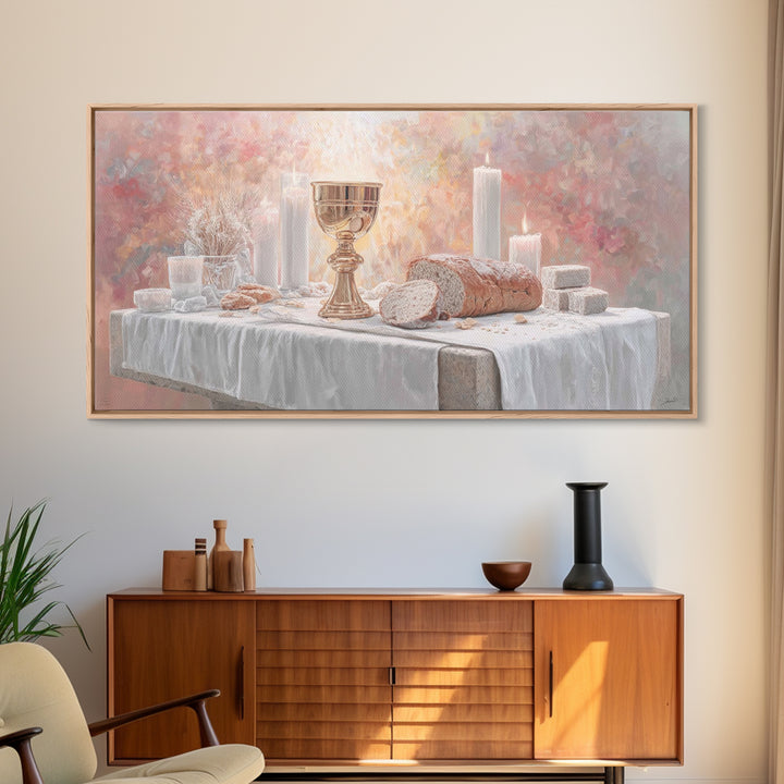 Bread Of Blessing - Framed Canvas Print - Christian Wall Art - Christian Art Canvas - Modern Christian Art - Christian Gift Ideas - Christi