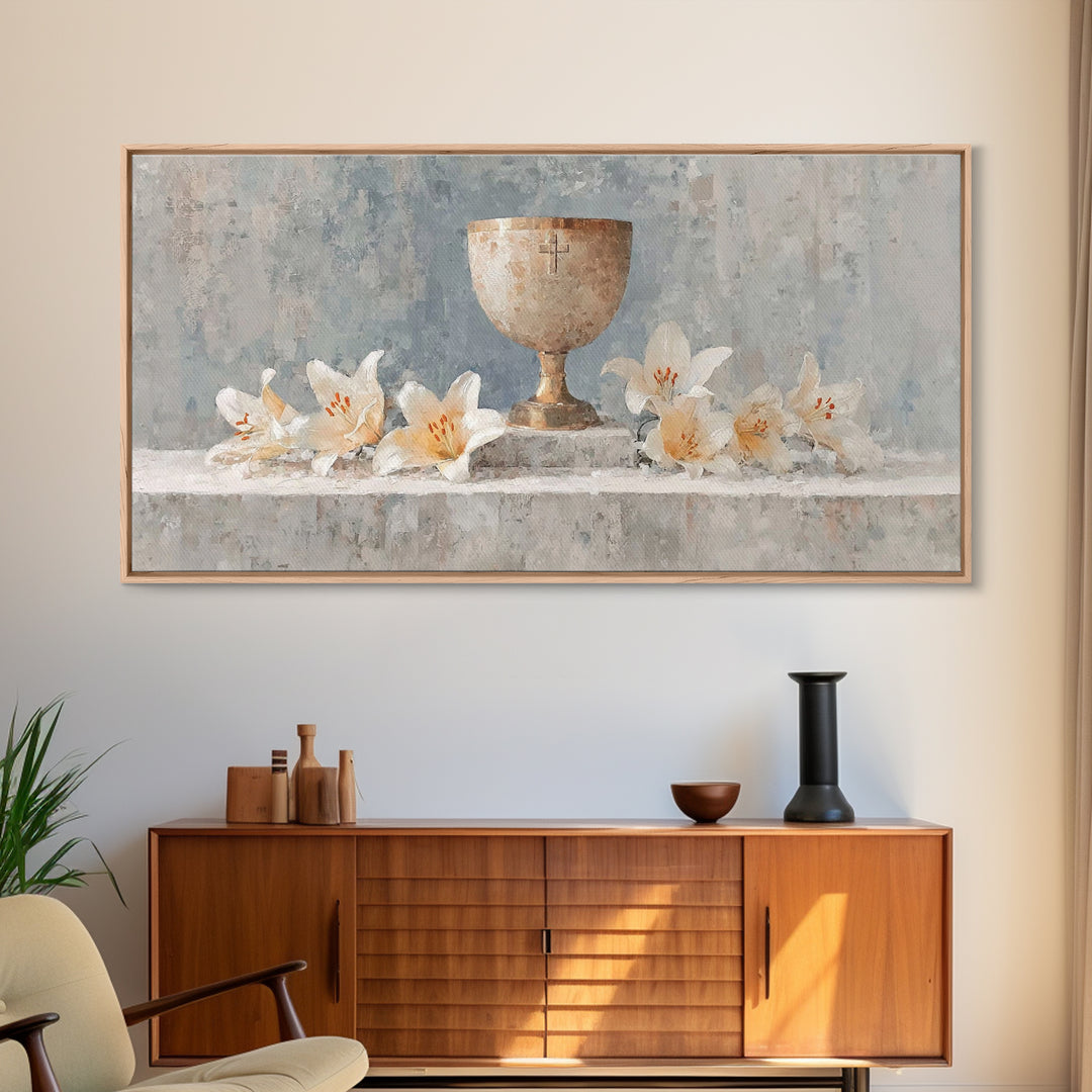 Lily Sanctuary - Framed Canvas Print - Christian Wall Art - Christian Art Canvas - Minimalist Christian Art - Subtle Christian Art - Christ