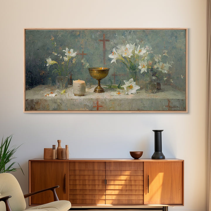 Table Of Reverence - Framed Canvas Print - Christian Wall Art - Christian Art Canvas - Vintage Christian Painting - Christian Art Gift - Ch