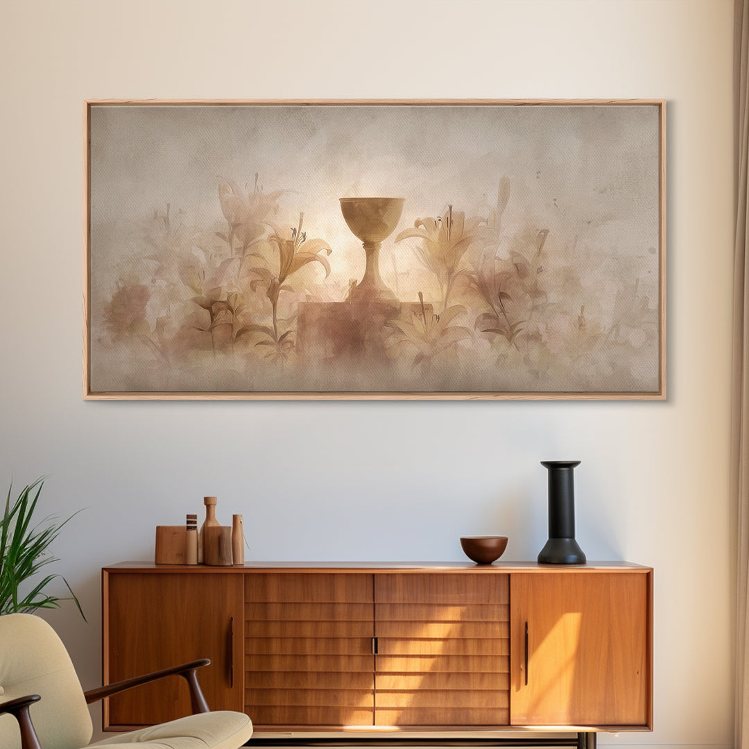 Golden Reverence - Framed Canvas Print - Christian Wall Art - Christian Art Canvas - Moody Christian Art - Christian Paintings - Framed Chr