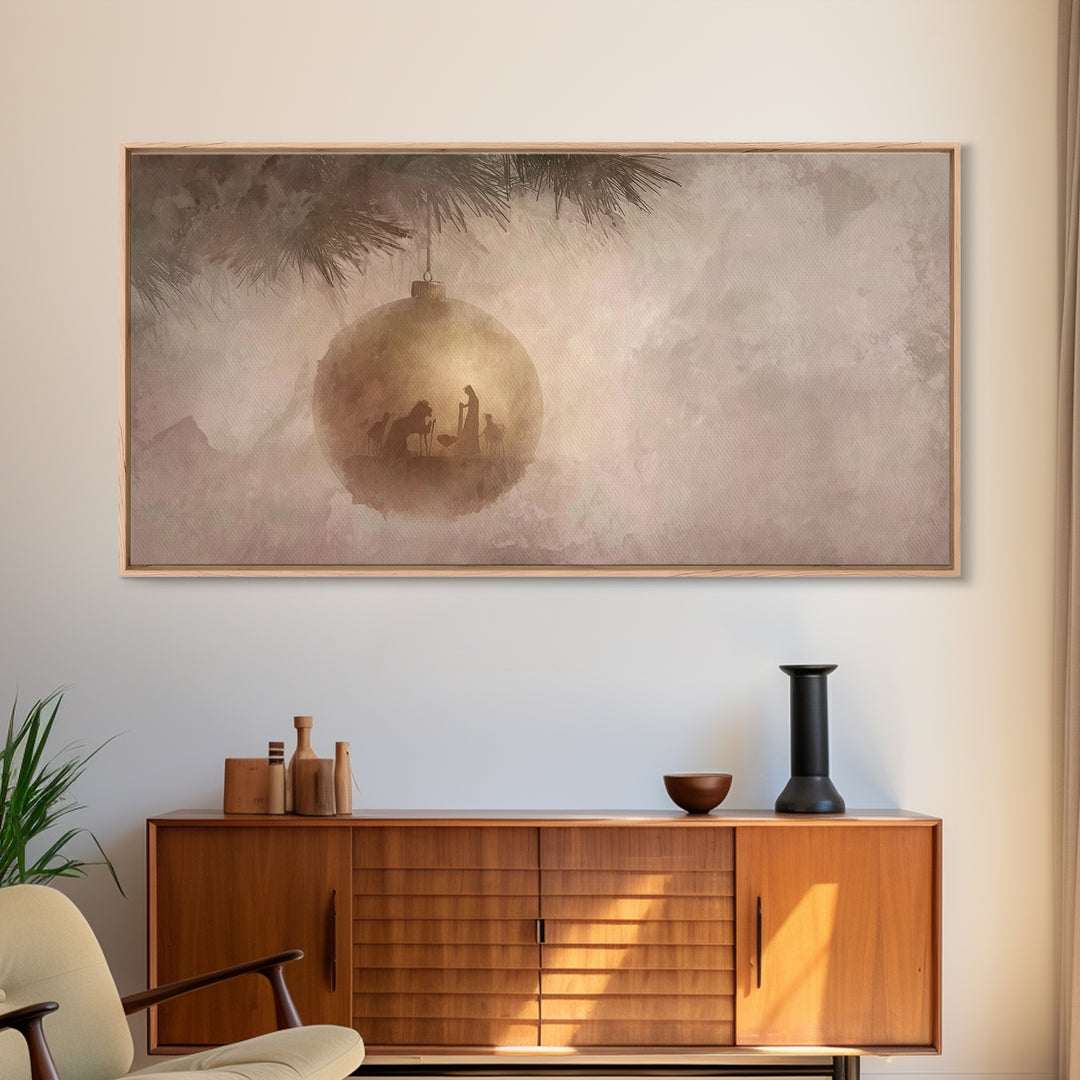 Bethlehem Light – Framed Canvas Print – Christmas Wall Art – Christian Christmas Art – Christian Art Prints – Christian Christmas Decor – F