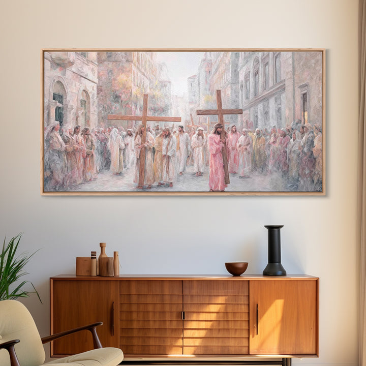 Procession Of Faith – Framed Canvas Print – Christian Wall Art – Christian Art Canvas – Christian Painting – Christian Art Print – Large Ch