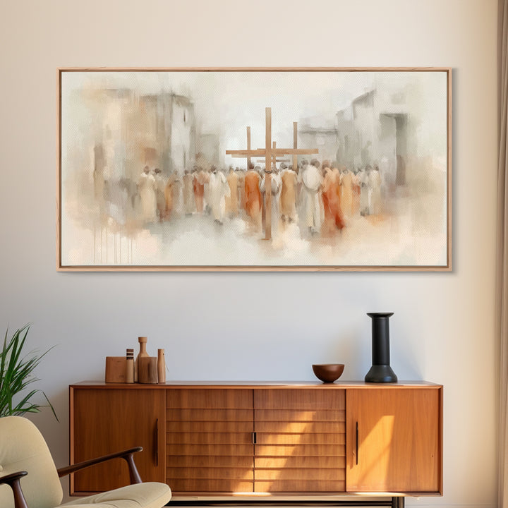 Crosswalk Journey – Framed Canvas Print – Abstract Christian Art – Christian Art Canvas – Modern Christian Painting – Christian Art Prints