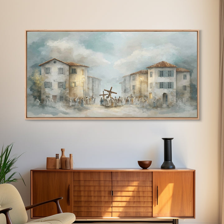 Crossroads Light – Framed Canvas Print – Christian Art Canvas – Christian Painting – Modern Christian Art – Christian Wall Art – Large Chri