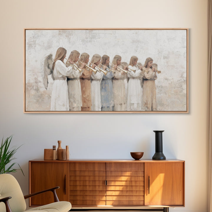 Heavenly Chorus – Framed Canvas Print – Christian Art Canvas – Christian Wall Art – Christian Paintings – Christmas Art Prints – Christian