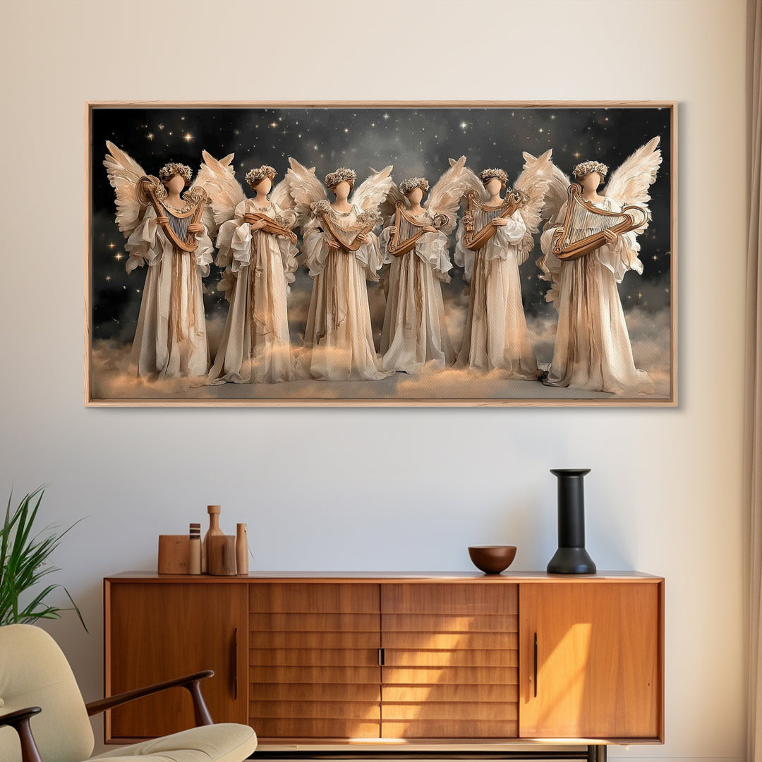 Radiant Messengers, Framed Canvas Print, Christian Art Canvas, Christian Wall Art, Large Christian Painting, Christian Christmas Decor, Chr