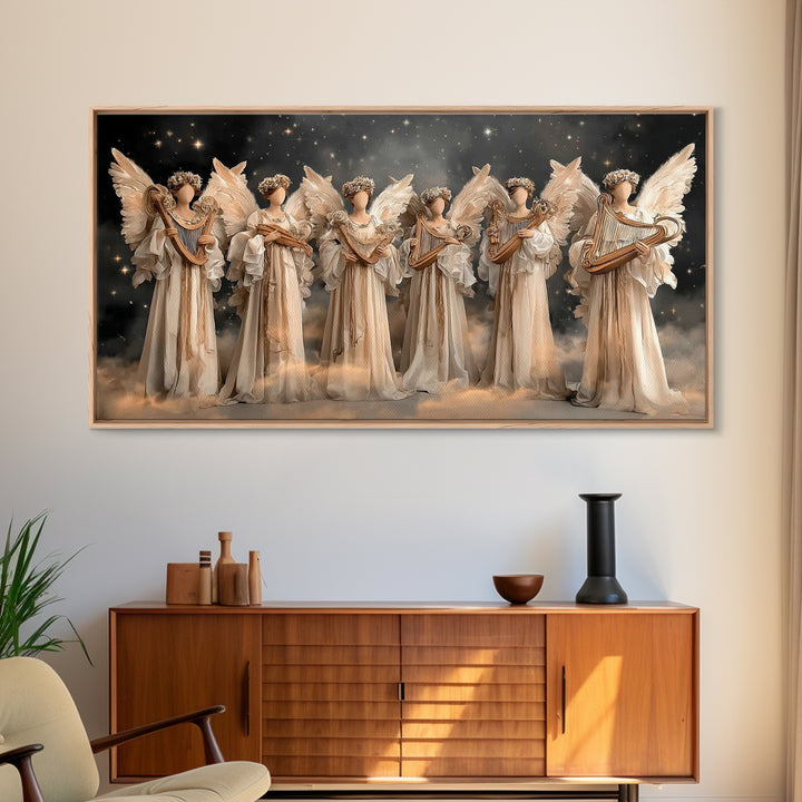 Radiant Messengers, Framed Canvas Print, Christian Art Canvas, Christian Wall Art, Large Christian Painting, Christian Christmas Decor, Chr