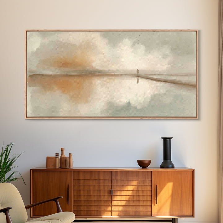 Silent Waters – Framed Canvas Print – Minimalist Christian Art – Christian Art Canvas – Christian Wall Art – Subtle Christian Paintings – J