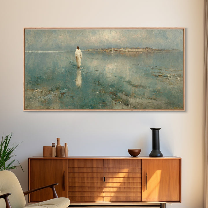 Light Of Hope, Framed Canvas Print, Christian Art Canvas, Jesus Painting, Vintage Christian Art, Christian Wall Art, Large Christian Painti