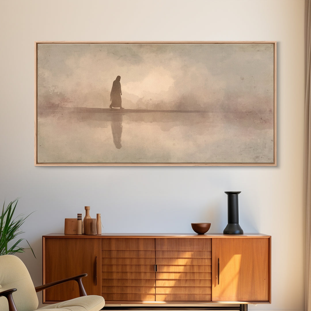 Sacred Journey – Framed Canvas Print – Jesus Art Print – Christian Wall Art – Modern Christian Art – Christian Art Canvas – Unique Christia