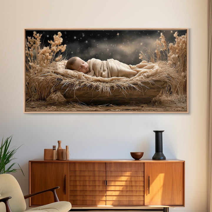 Holy Reflection, Framed Canvas Print, Christian Wall Art, Jesus Canvas Art, Moody Christian Art, Christian Art Work, Modern Christian Paint