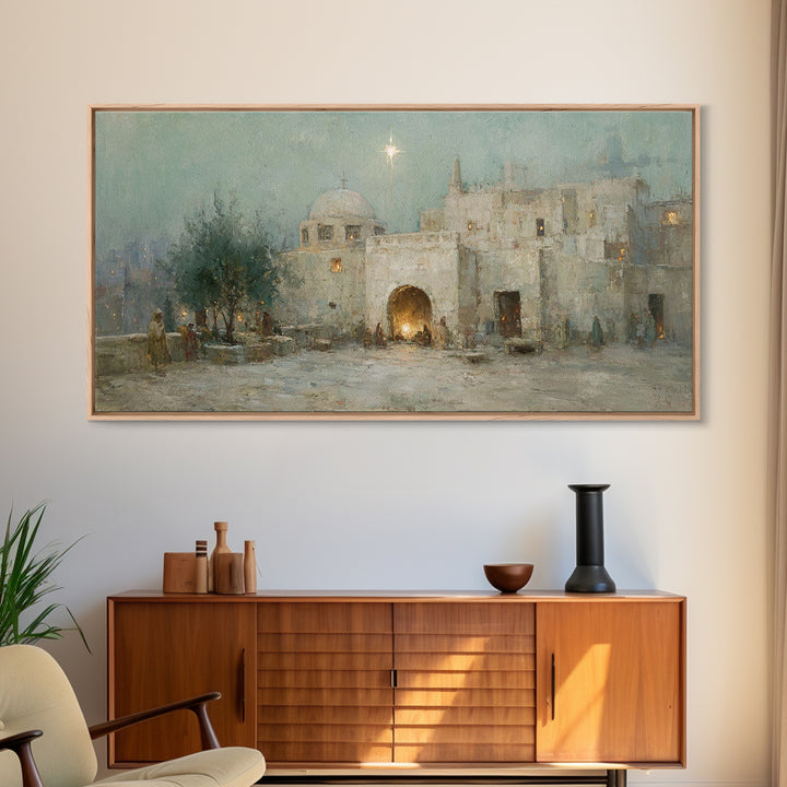 Bethlehem Light | Framed Canvas Print | Christian Wall Art | Christian Art Canvas | Christmas Art | Christian Christmas Decor